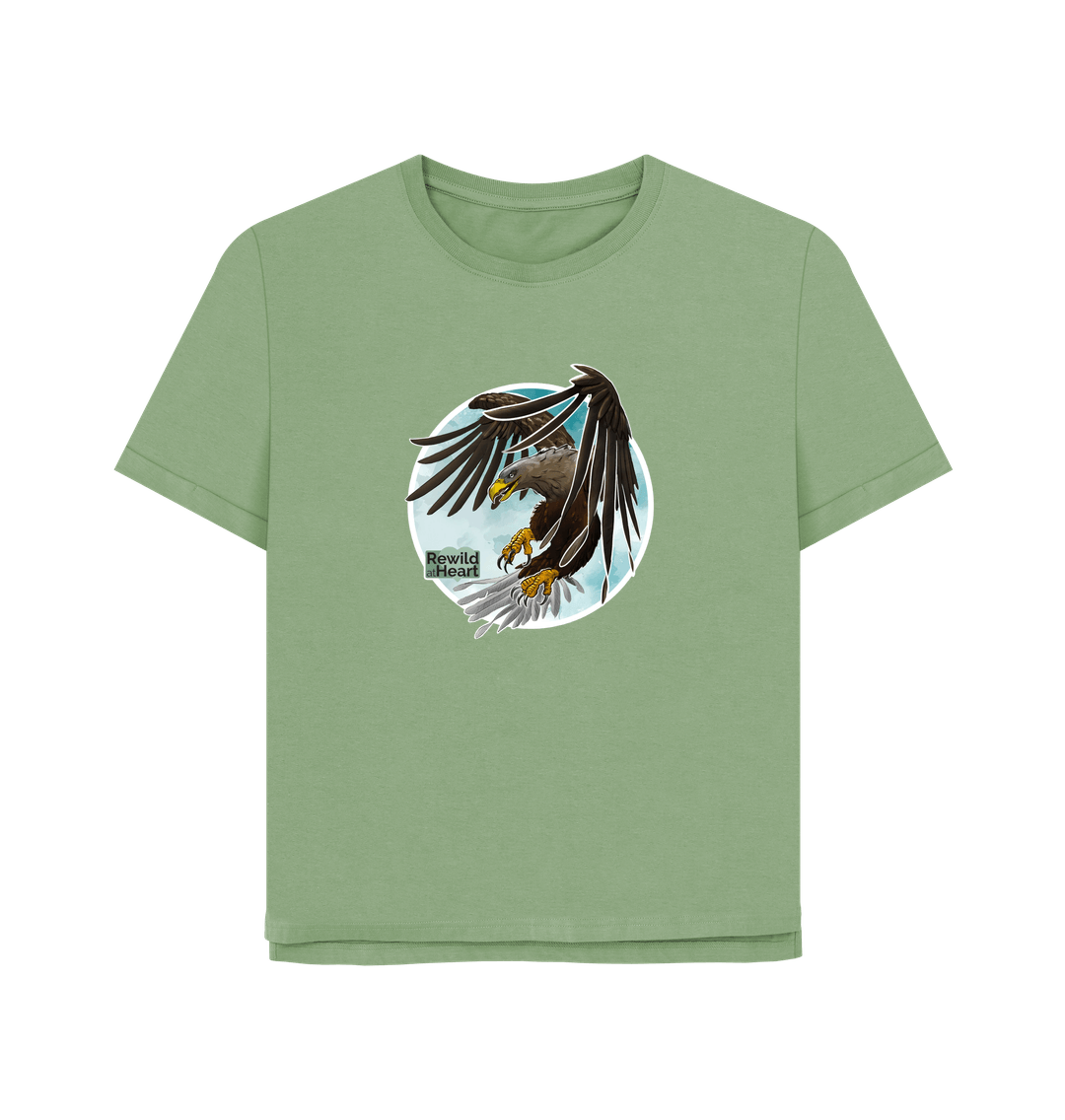 Sage White-Tailed Eagle Flight Women's Relaxed-Fit T-Shirt