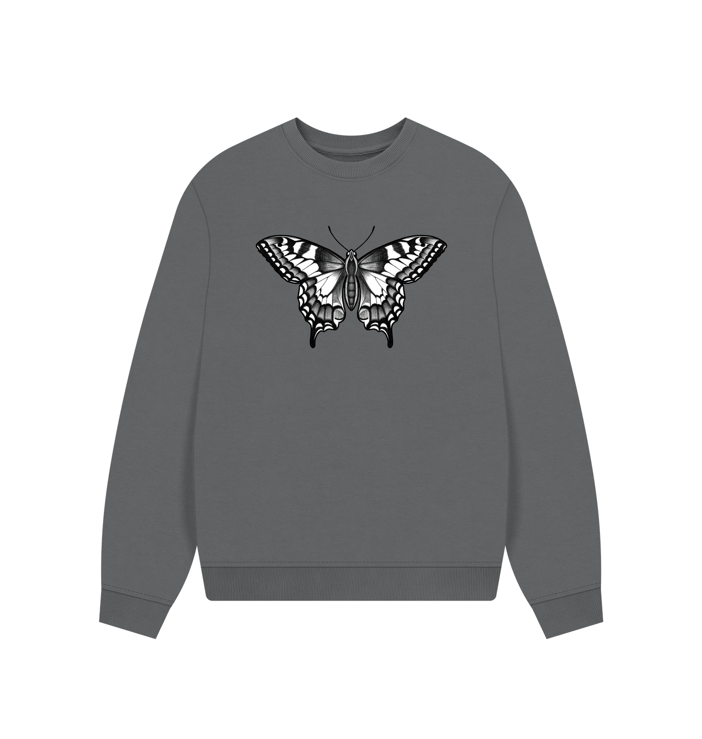 Slate Grey Printed Sweater Front