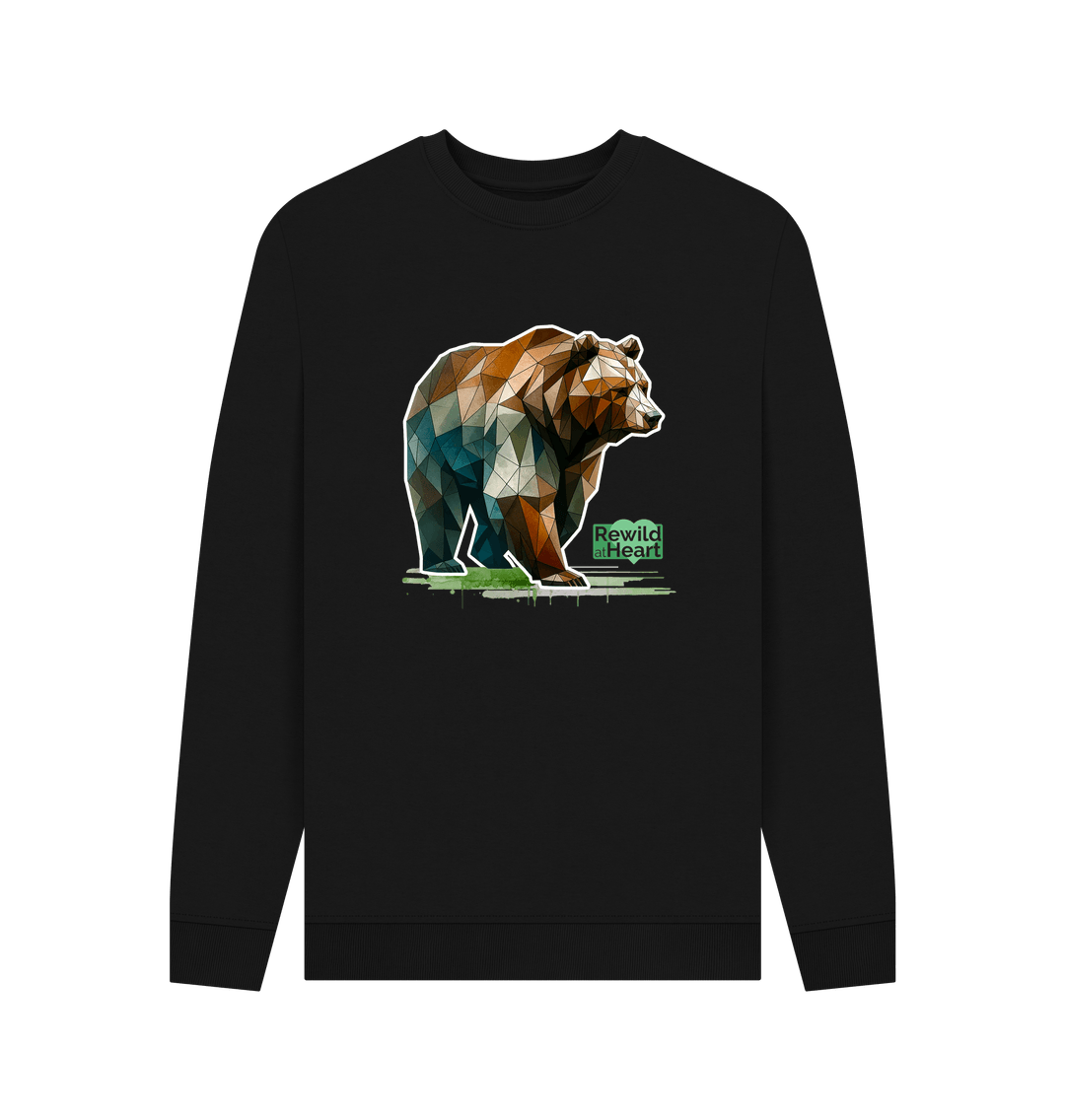 Black Printed Sweater Front