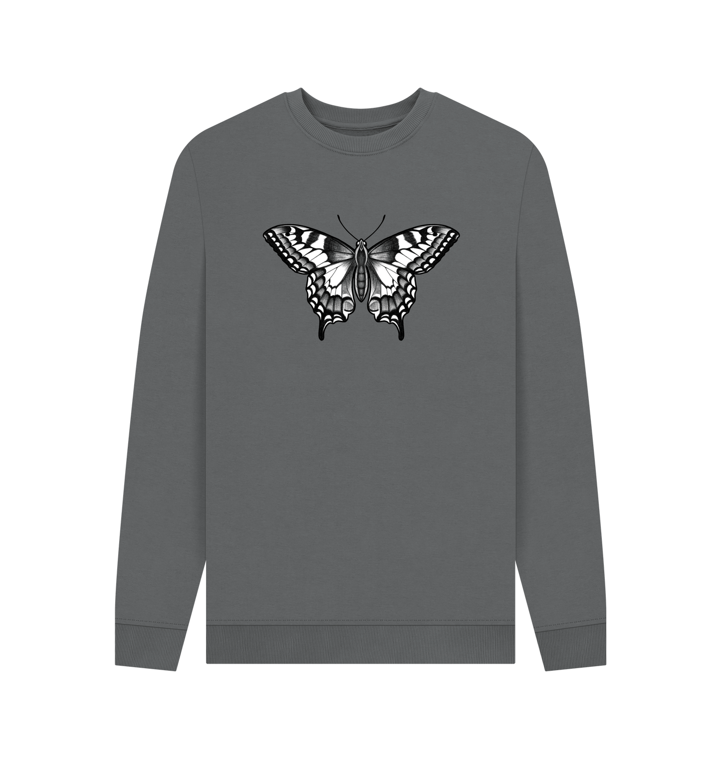 Slate Grey Printed Sweater Front