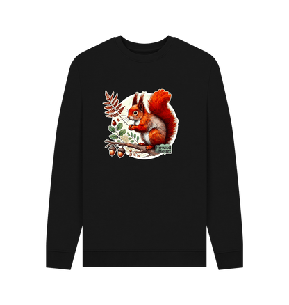 Black Red Squirrel Oak Men's Sweater