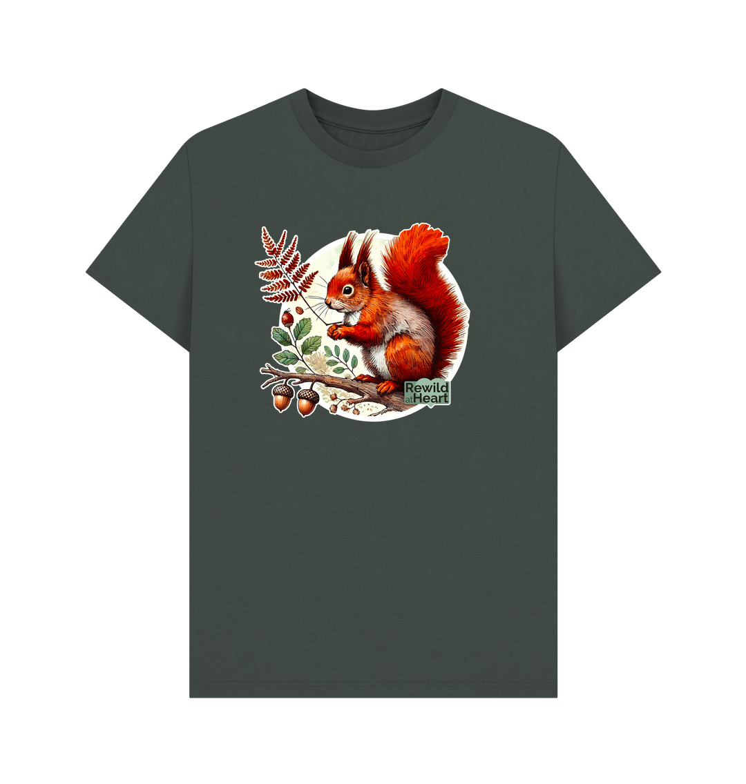 Dark Grey Red Squirrel Oak Men's T-Shirt