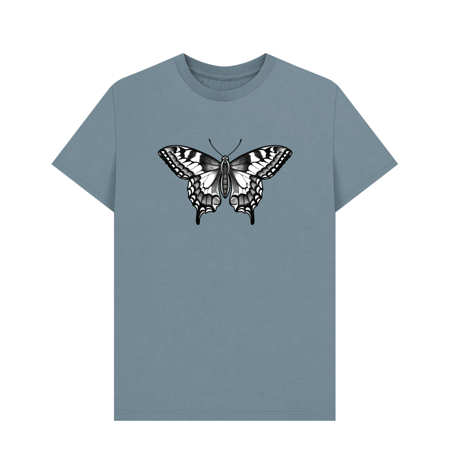 Stone Blue Printed T-shirt Front