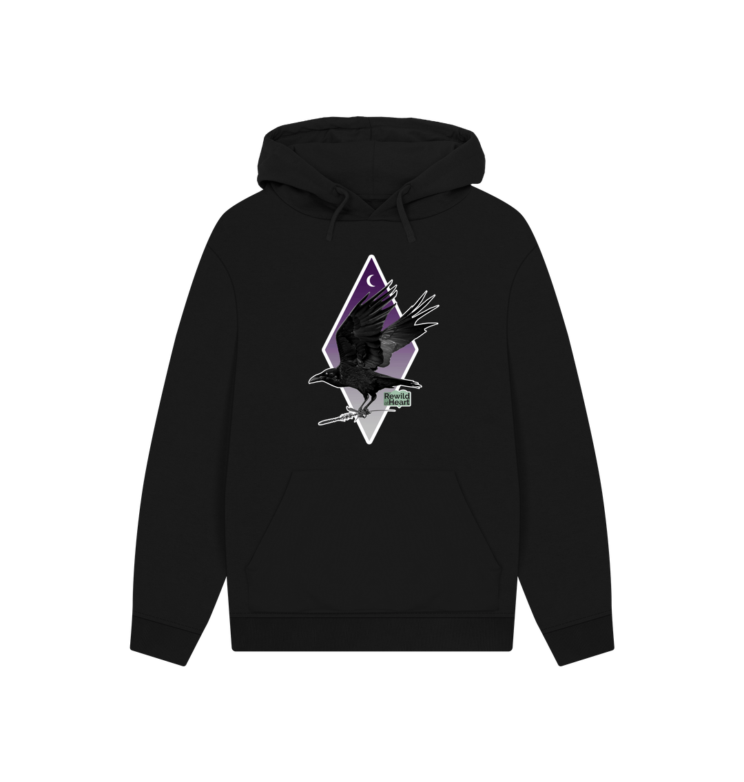 Black Raven Moon Crescent Hoodie