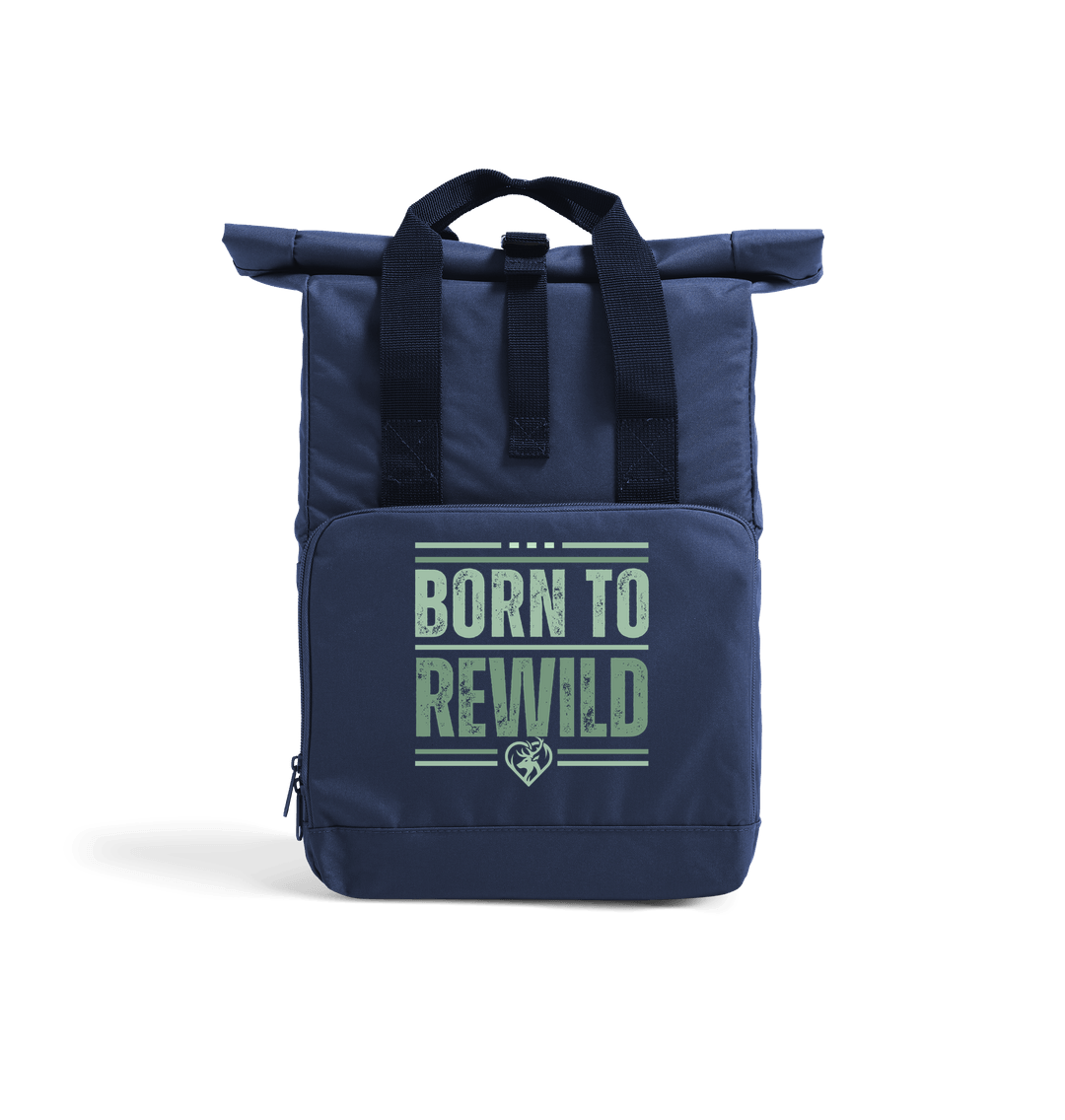 Navy Dusk Born to Rewild Recycled Roll-Top Backpack