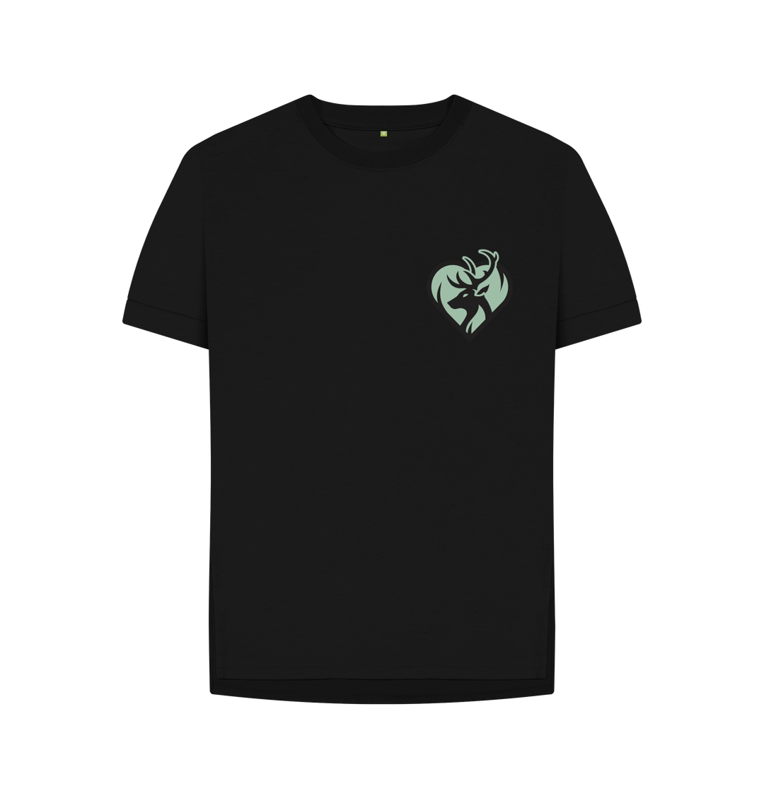 Black Rewild at Heart Logo | Women's Relaxed Fit T-Shirt