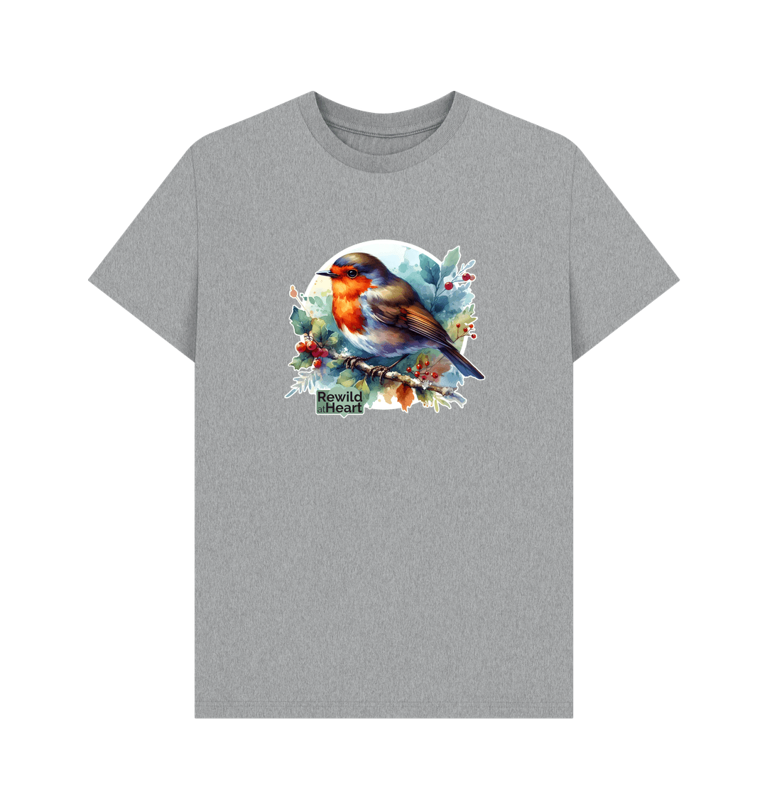 Athletic Grey Robin Redbreast Men's T-Shirt