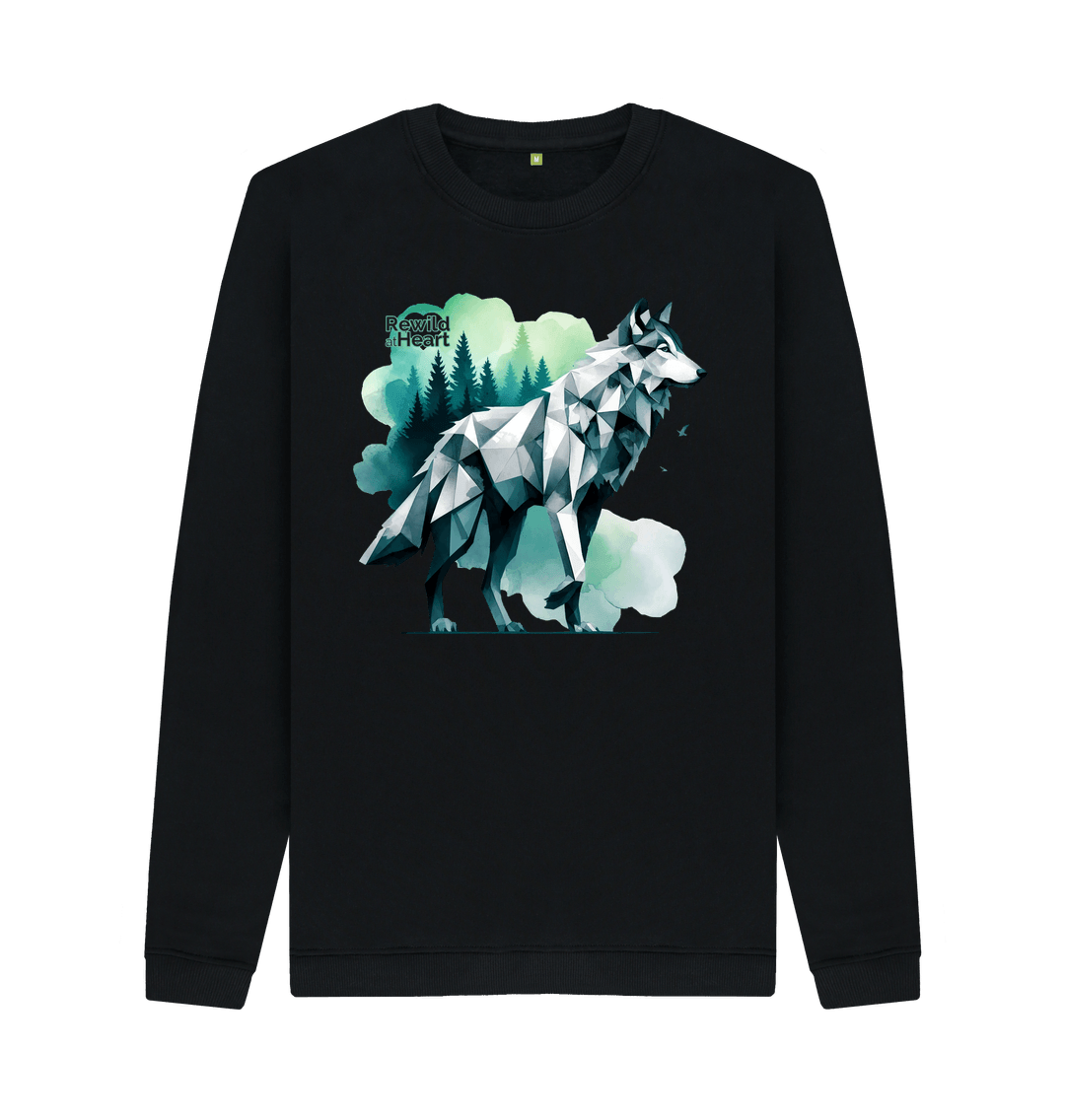 Black Rewild the Wolf | Men's Sweater