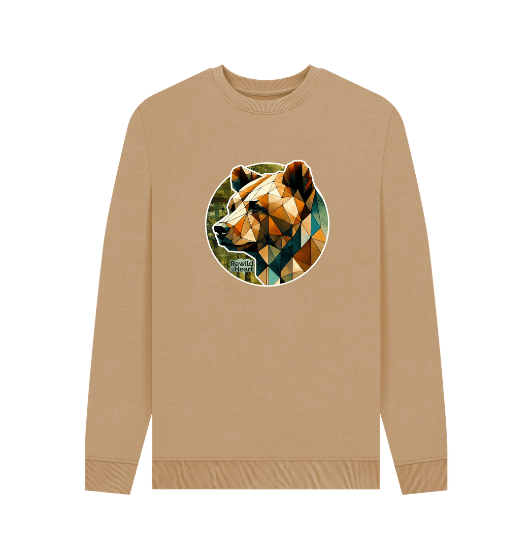 Sand Brown Bear Forest Men's Sweater