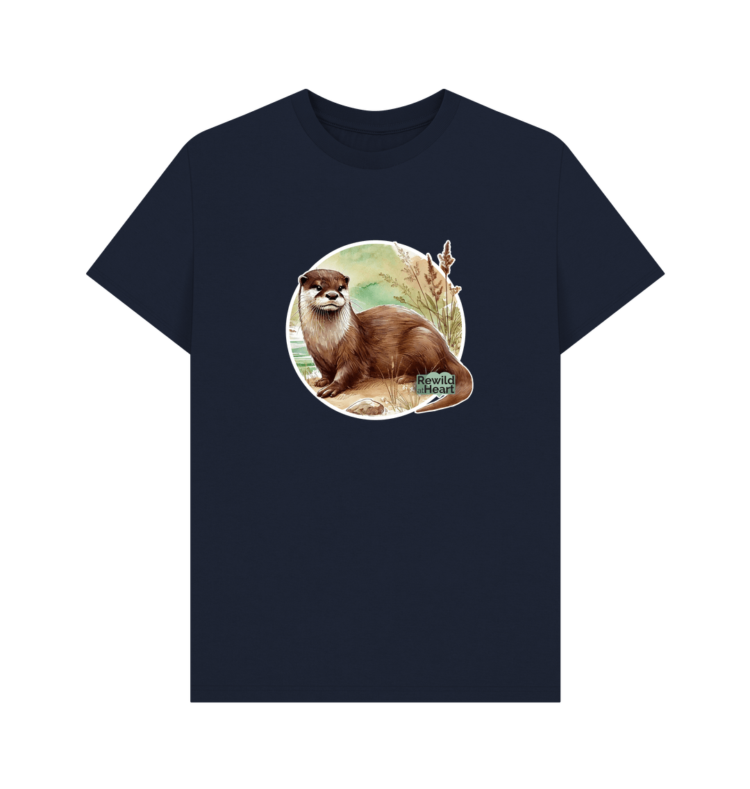 Navy Blue Riverside Otter Men's T-Shirt