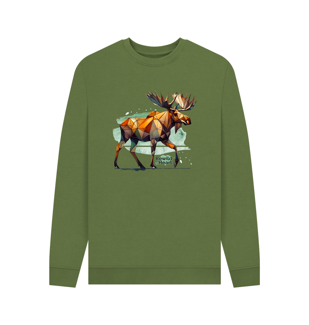 Khaki Printed Sweater Front