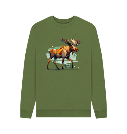 Khaki Printed Sweater Front