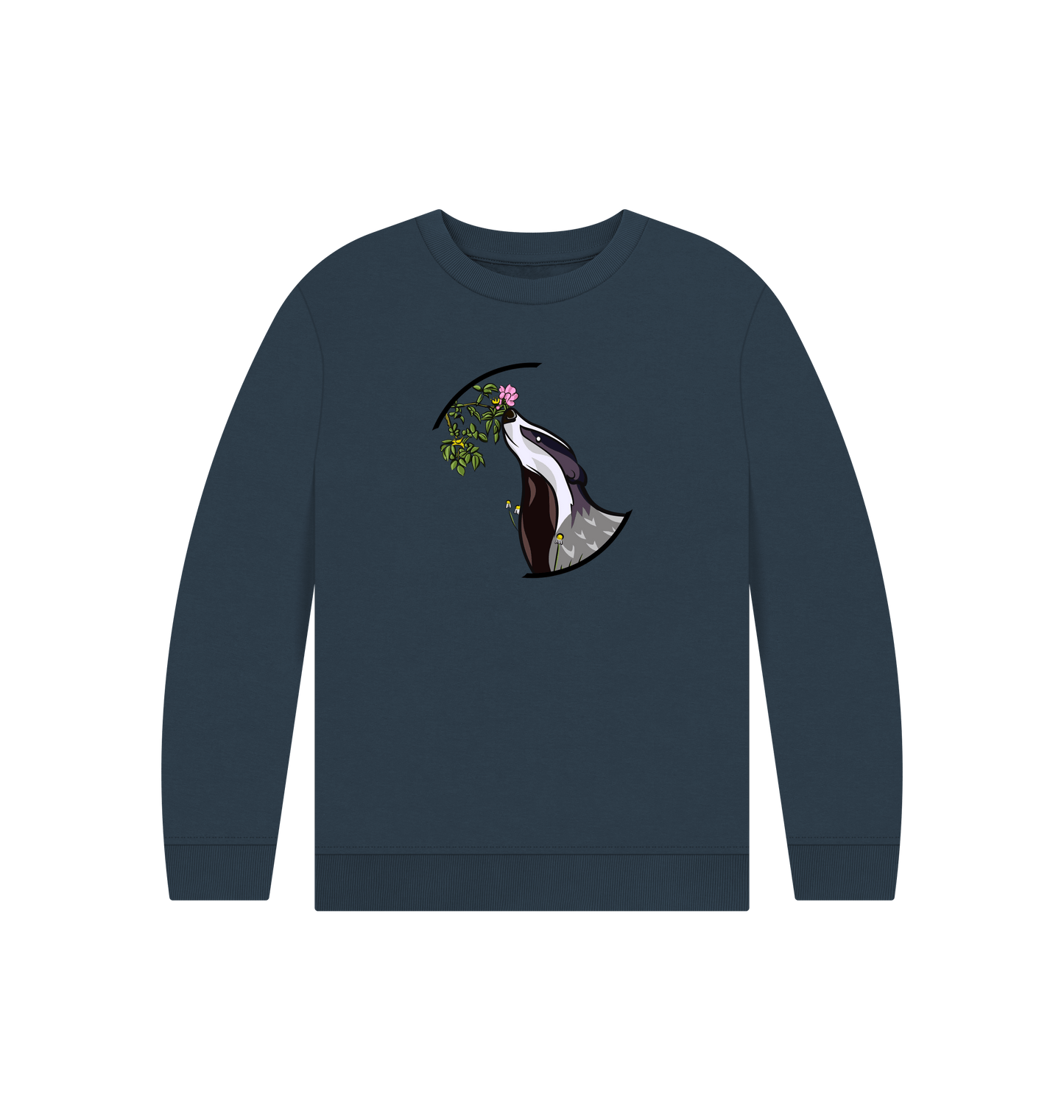 Navy Blue Printed Kids Jumper Front