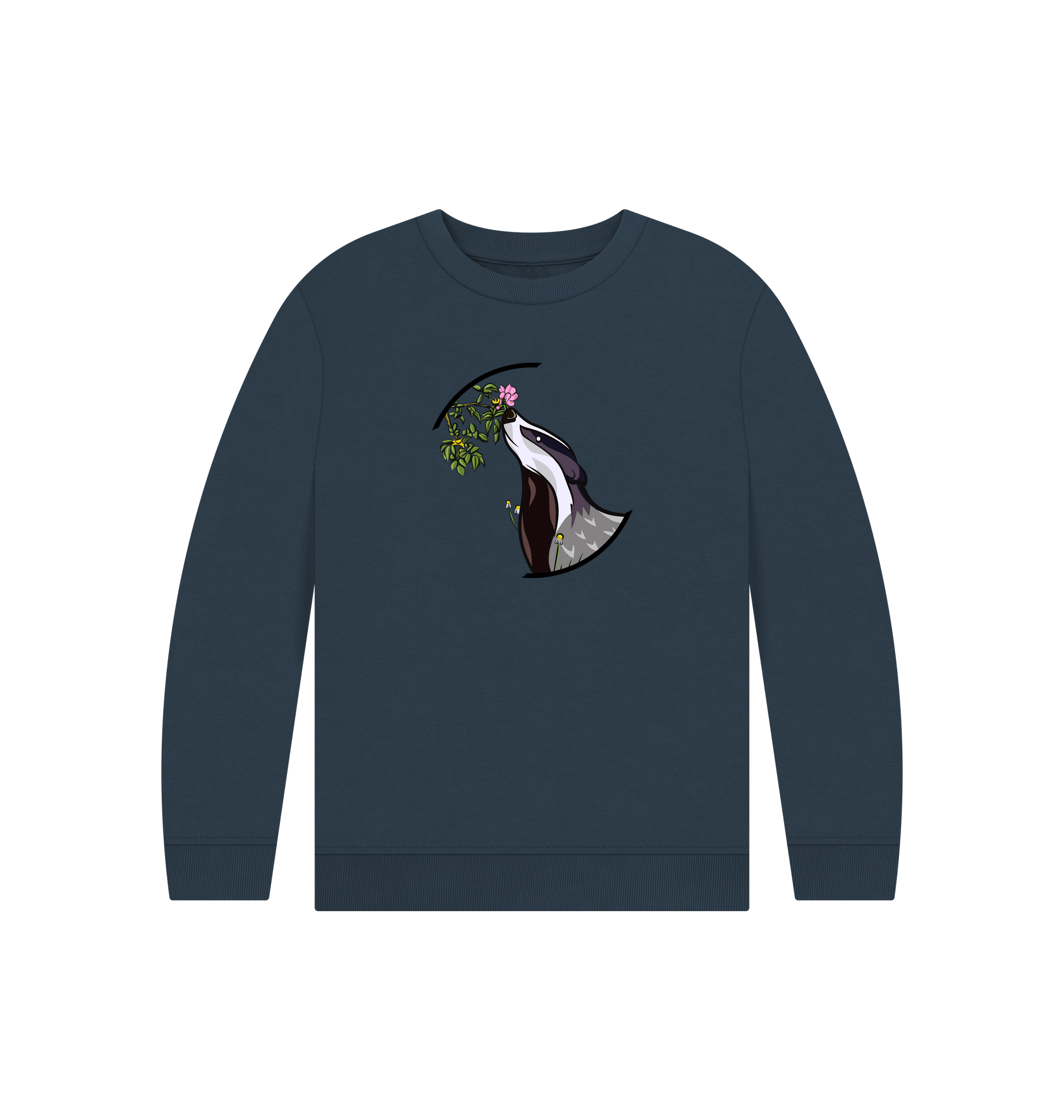 Navy Blue Printed Kids Jumper Front
