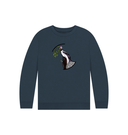 Navy Blue Printed Kids Jumper Front