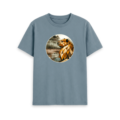 Stone Blue Printed T-shirt Front