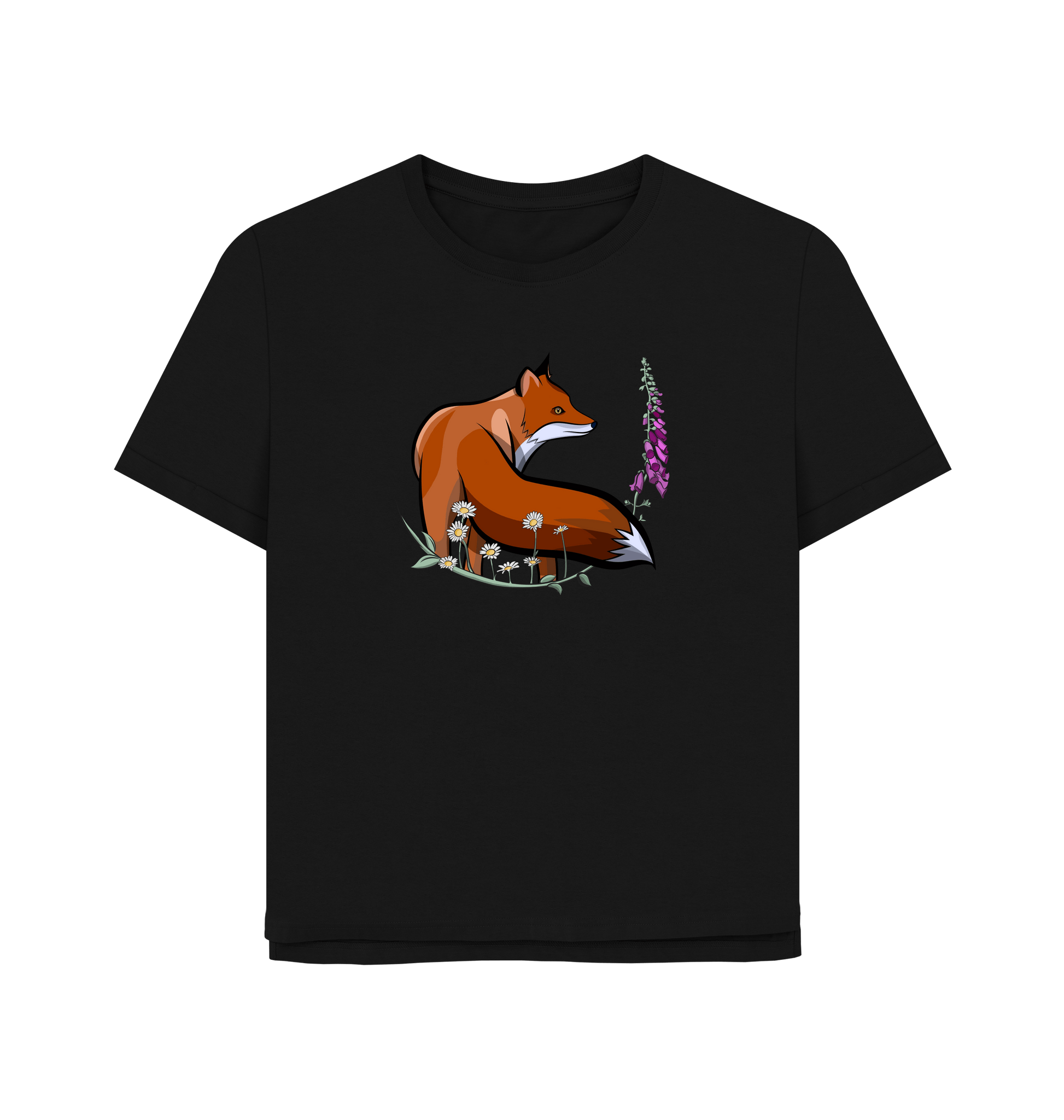Black Printed T-shirt Front