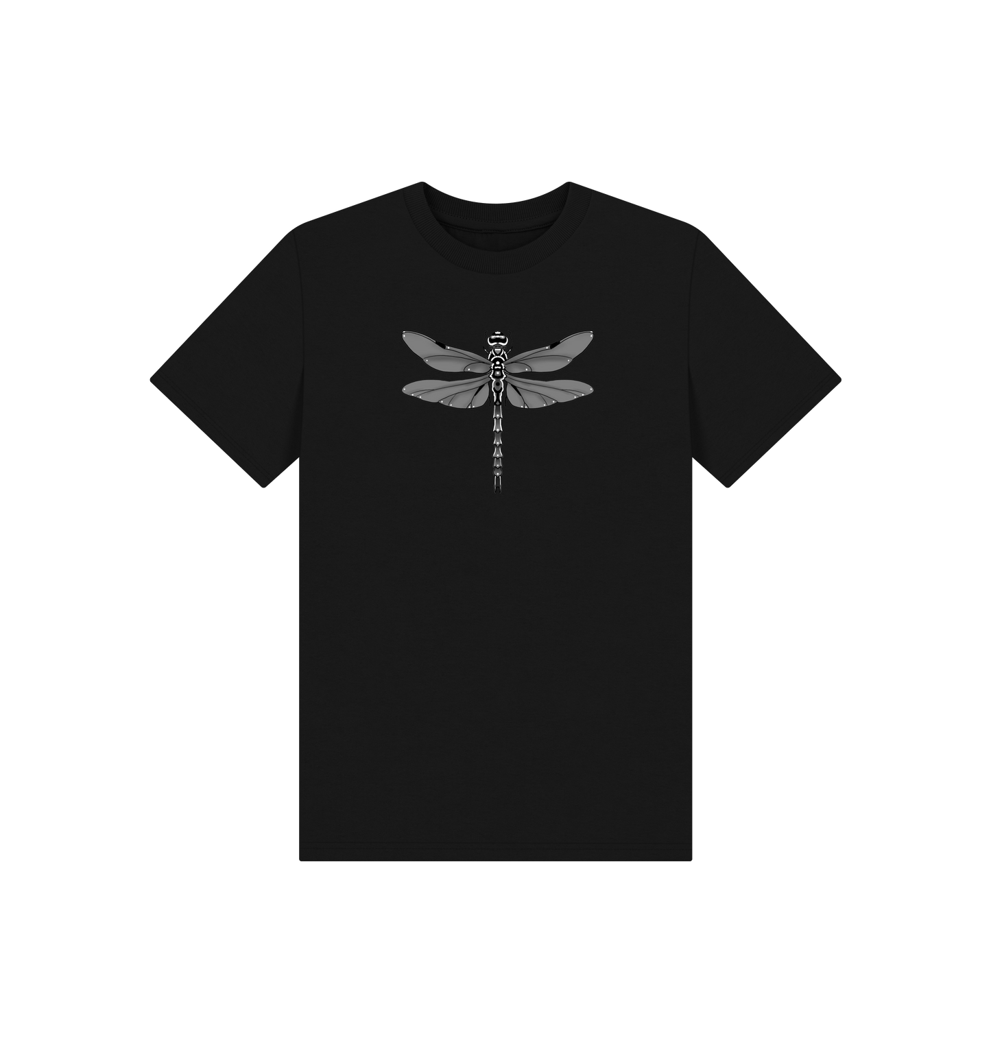 Black Printed Kids T-Shirt Front