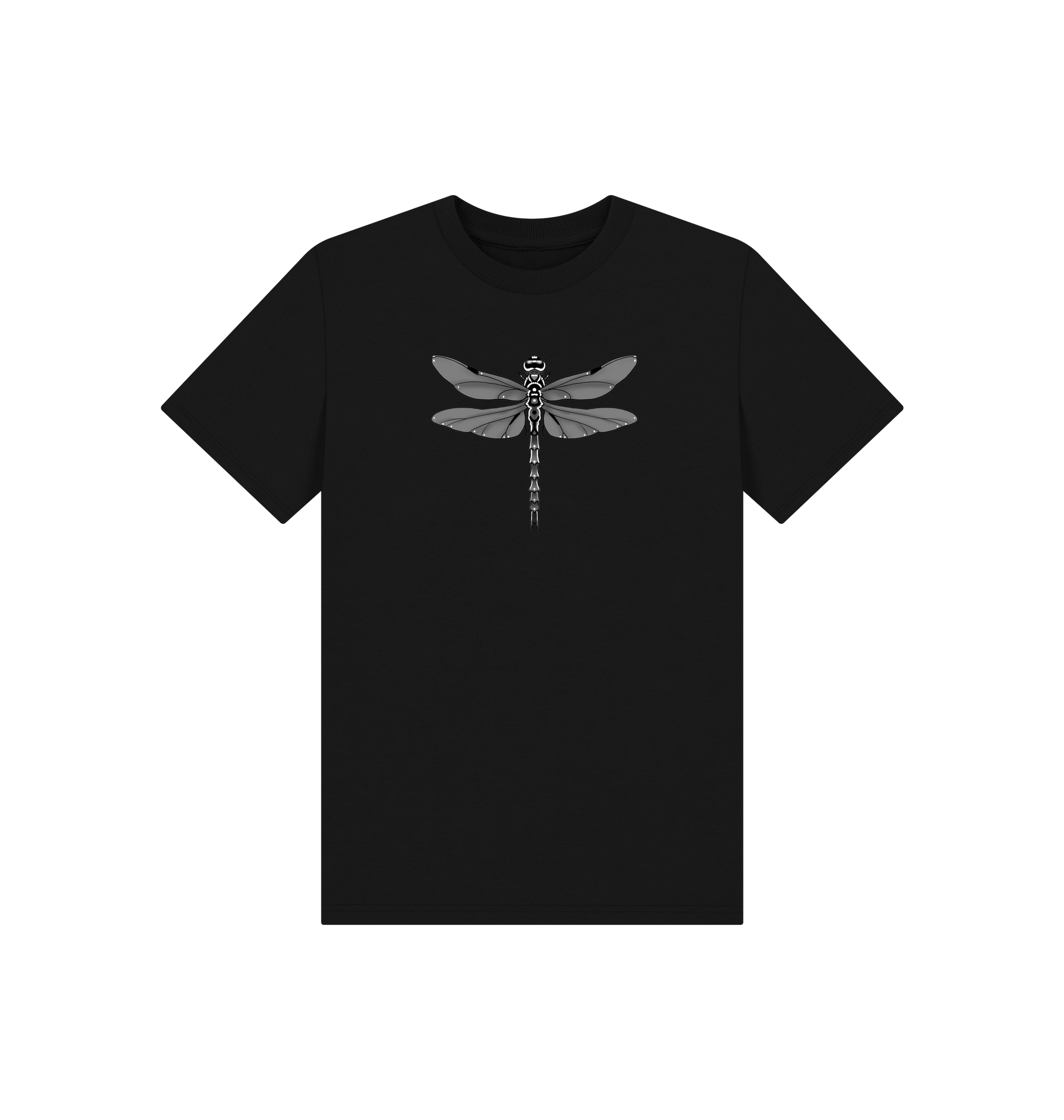 Black Printed Kids T-Shirt Front