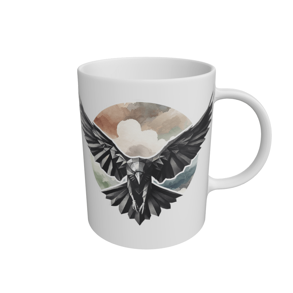 White Raven Flight Mug