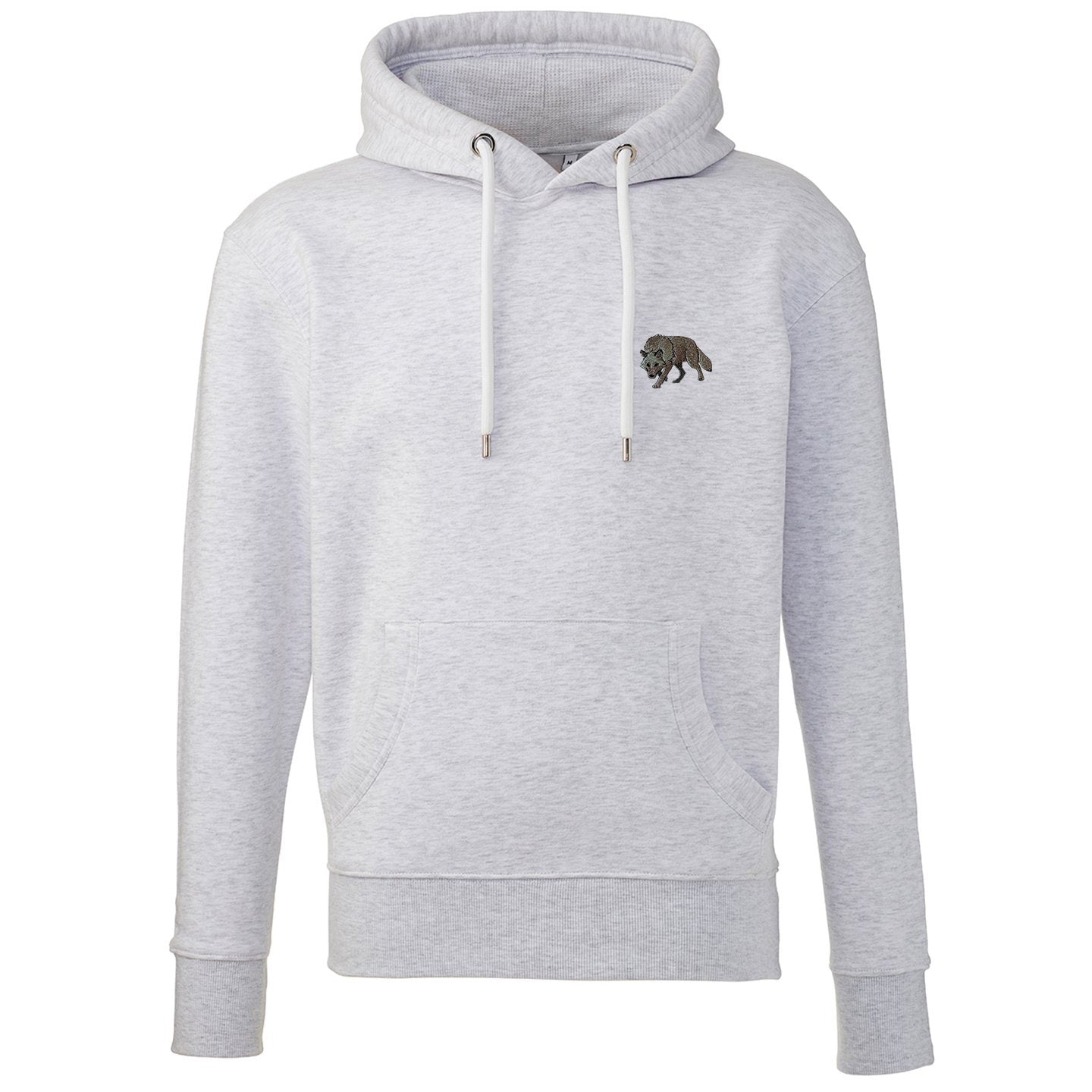 Grey Wolf Embroidered Unisex Hoodie