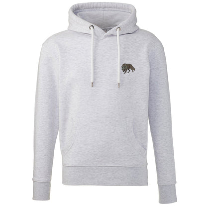 Grey Wolf Embroidered Unisex Hoodie