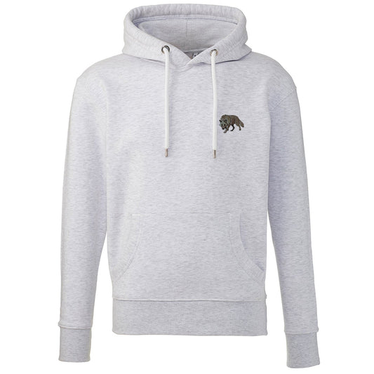 Grey Wolf Embroidered Unisex Hoodie