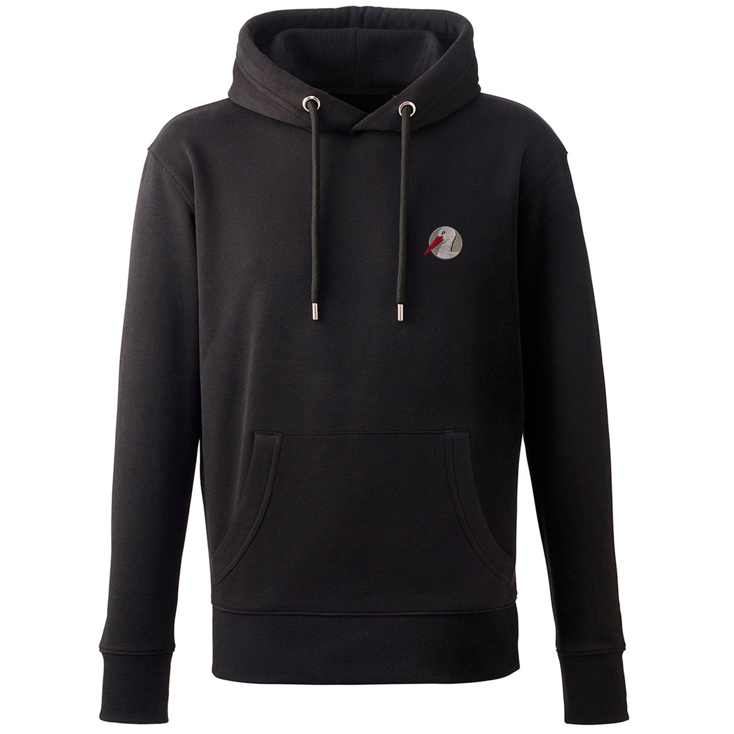 White Stork Portrait Embroidered Unisex Hoodie