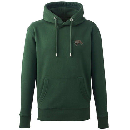 Grey Wolf Embroidered Unisex Hoodie