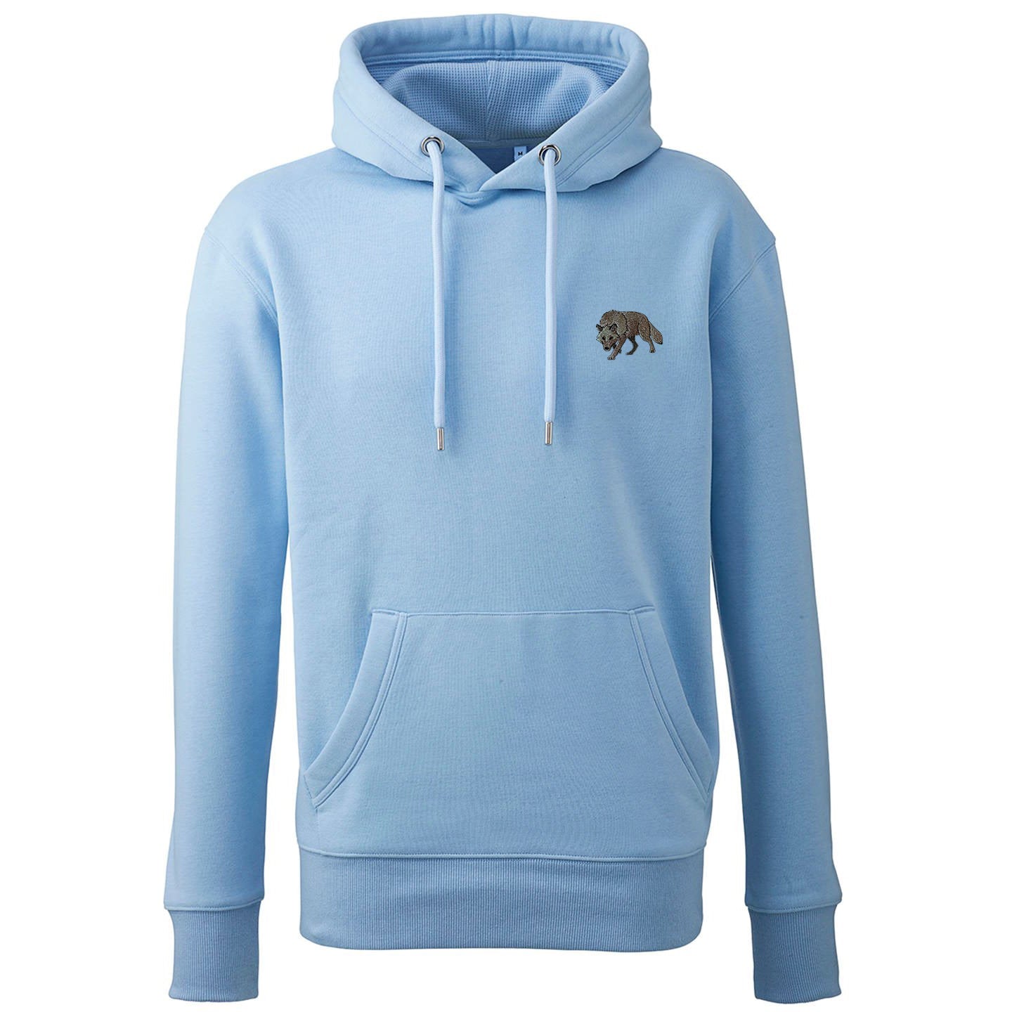 Grey Wolf Embroidered Unisex Hoodie