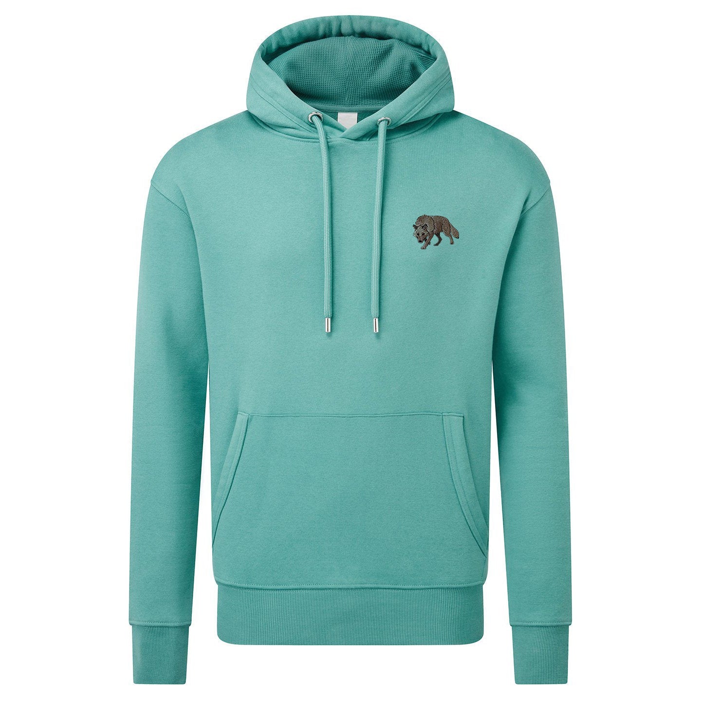 Grey Wolf Embroidered Unisex Hoodie