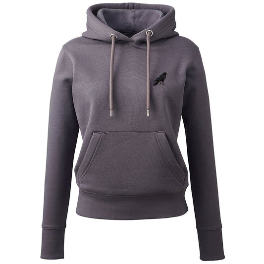 Crow Embroidered Ladies Hoodie