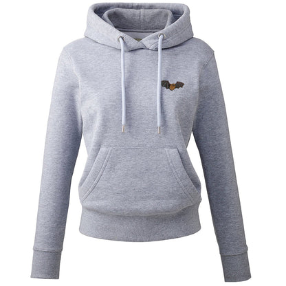 Noctule Bat Embroidered Ladies Hoodie