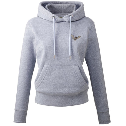 Grey Long-Eared Bat Embroidered Ladies Hoodie