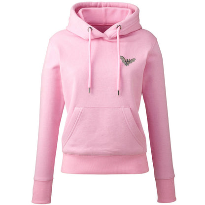 Grey Long-Eared Bat Embroidered Ladies Hoodie