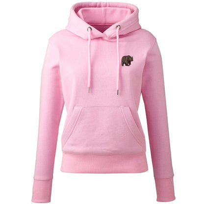 Brown Bear Embroidered Ladies Hoodie