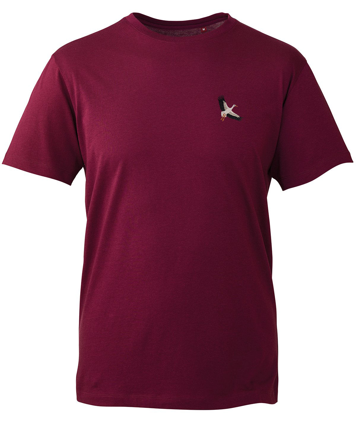 White Stork Flight Embroidered Unisex T-Shirt