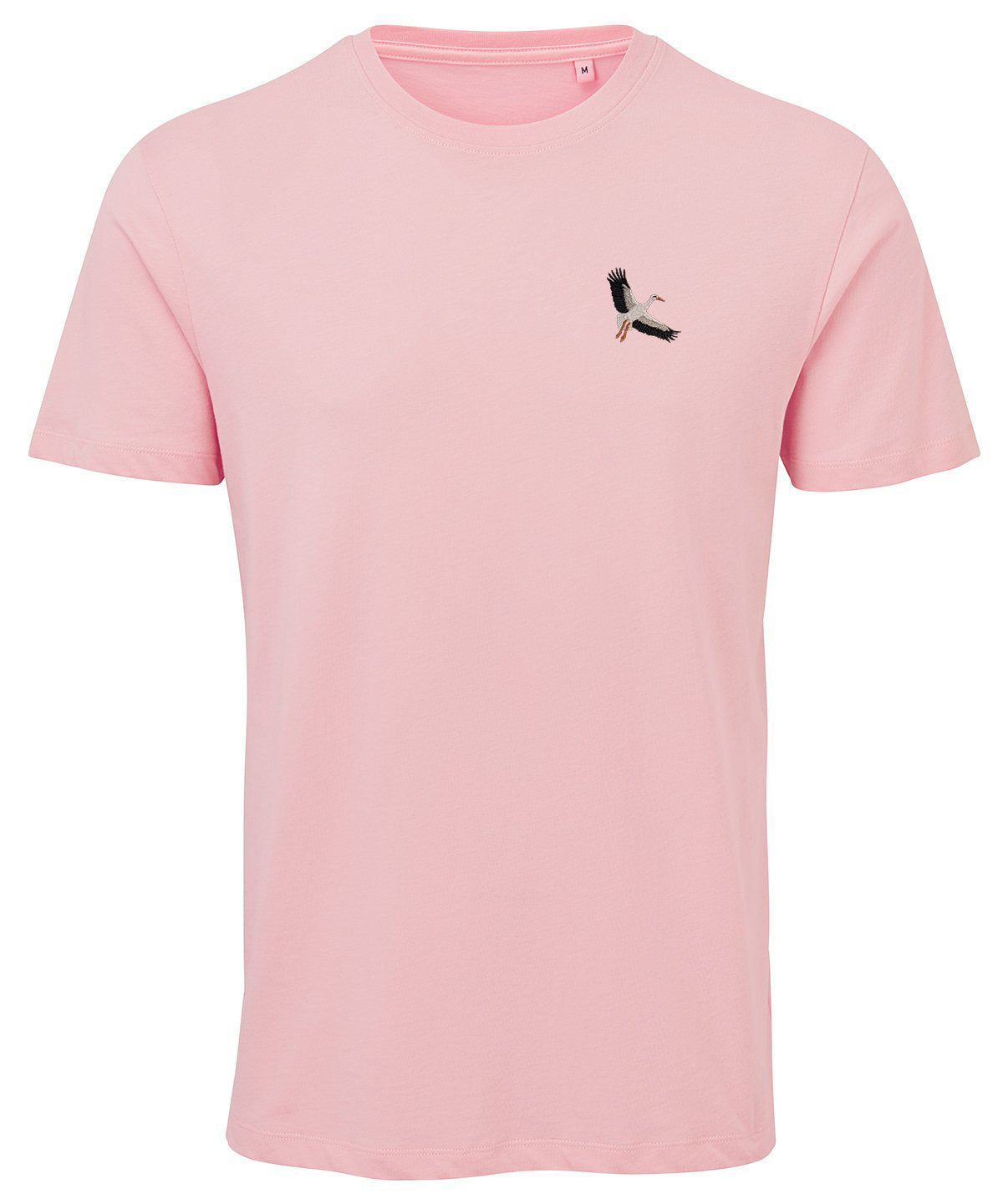 White Stork Flight Embroidered Unisex T-Shirt