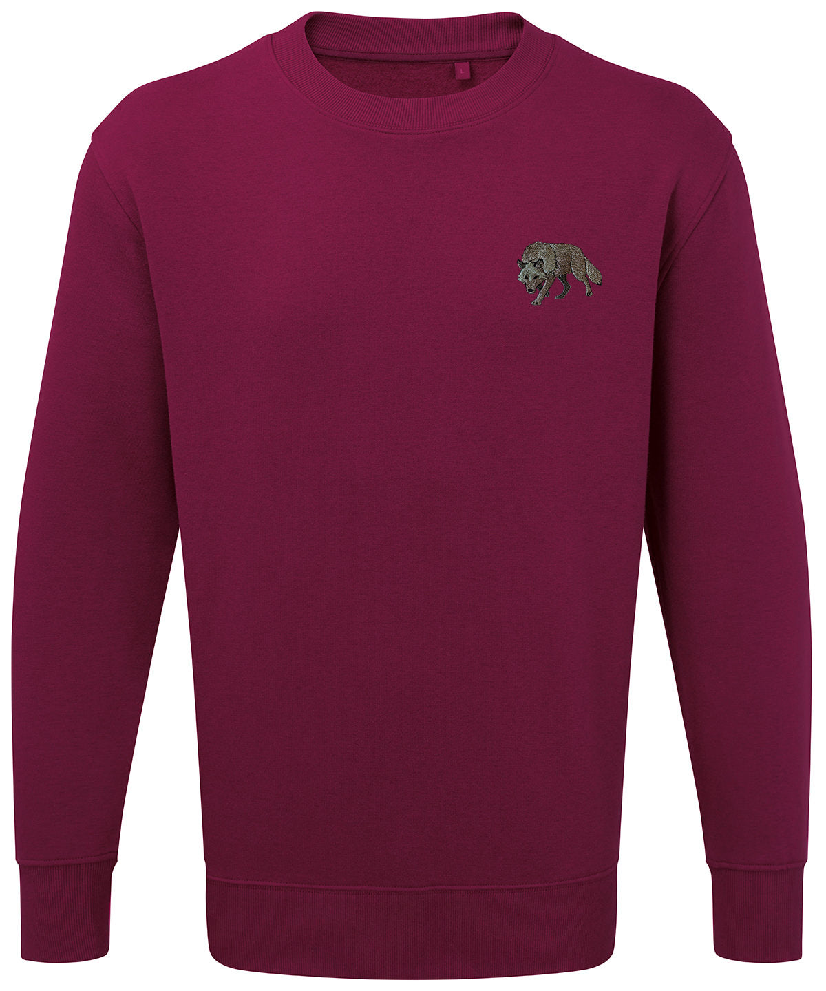 Grey Wolf Embroidered Jumper