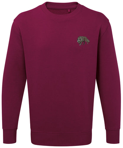 Grey Wolf Embroidered Jumper