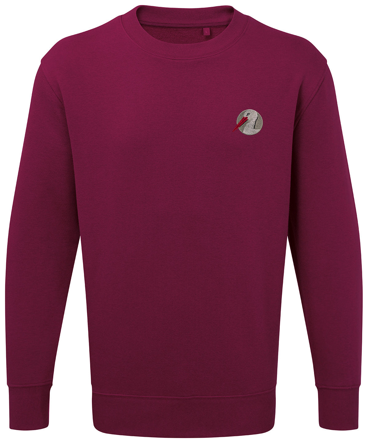 White Stork Portrait Embroidered Unisex Jumper