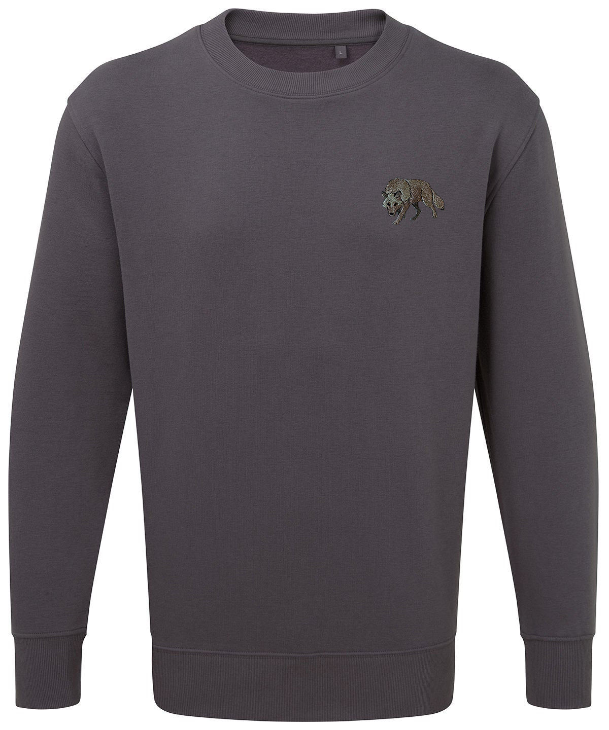 Grey Wolf Embroidered Jumper