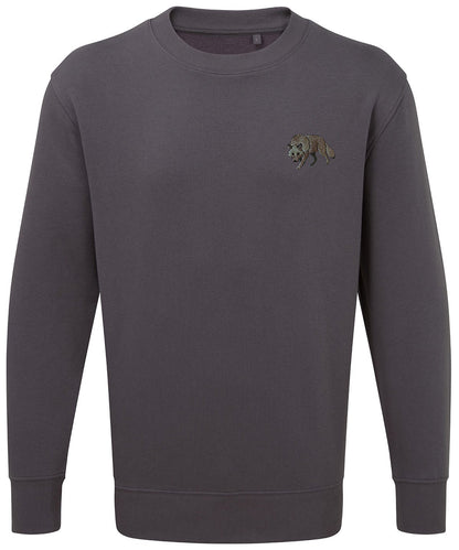Grey Wolf Embroidered Jumper