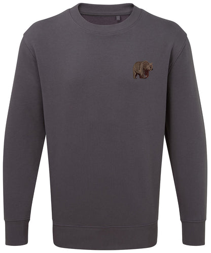 Brown Bear Embroidered Unisex Jumper