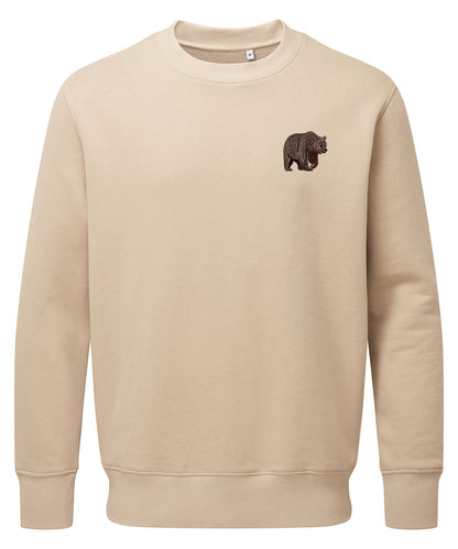 Brown Bear Embroidered Unisex Jumper