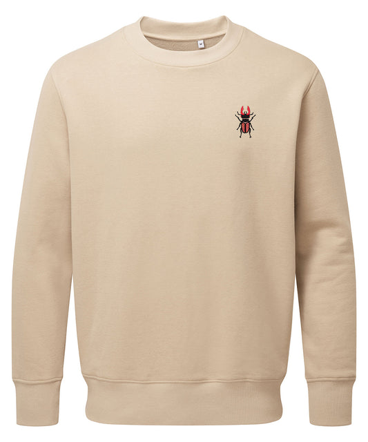 Stag Beetle Embroidered Unisex Jumper