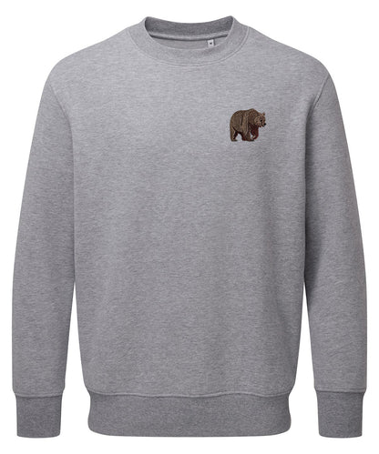 Brown Bear Embroidered Unisex Jumper