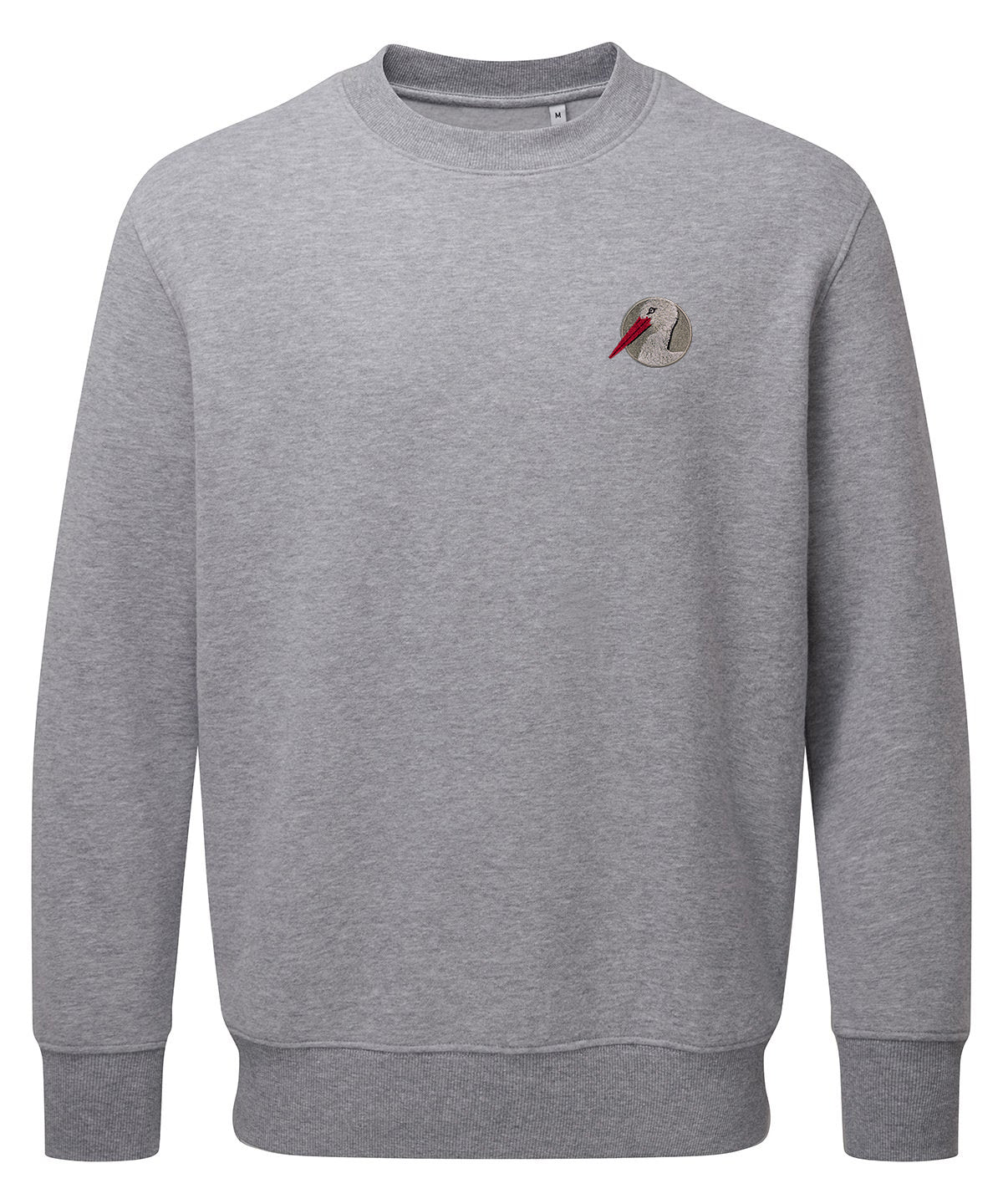 White Stork Portrait Embroidered Unisex Jumper