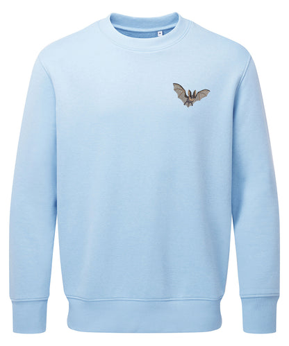 Grey Long-Eared Bat Embroidered Unisex Jumper