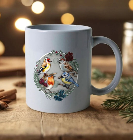 British Songbird Wreath Mug